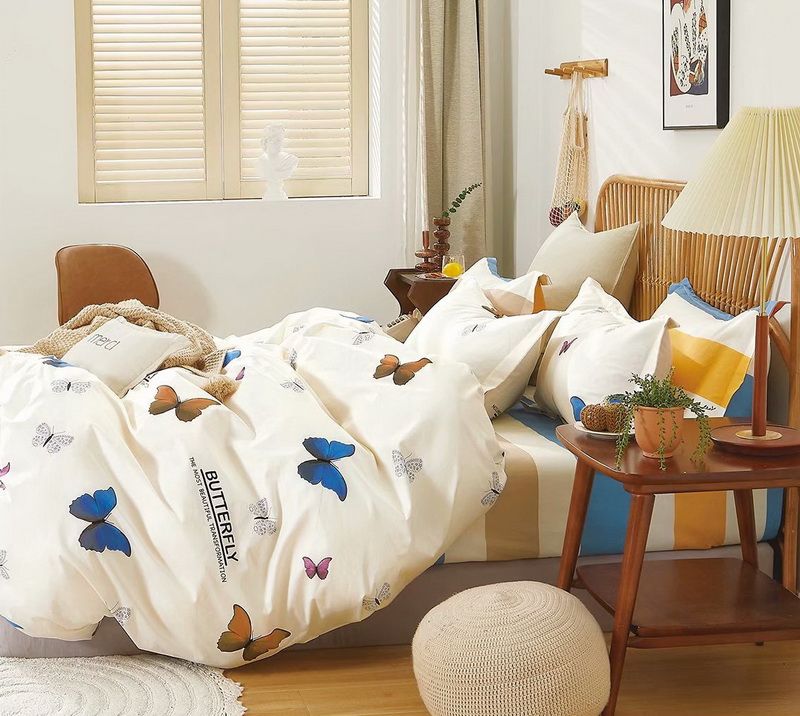 Linen Boutique Duvet Cover Set Reversible Large Panel Stripes