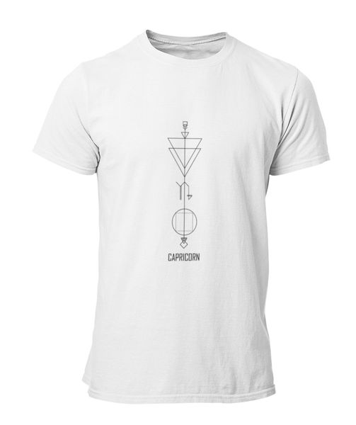 PepperSt Mens White T-Shirt - Capricorn