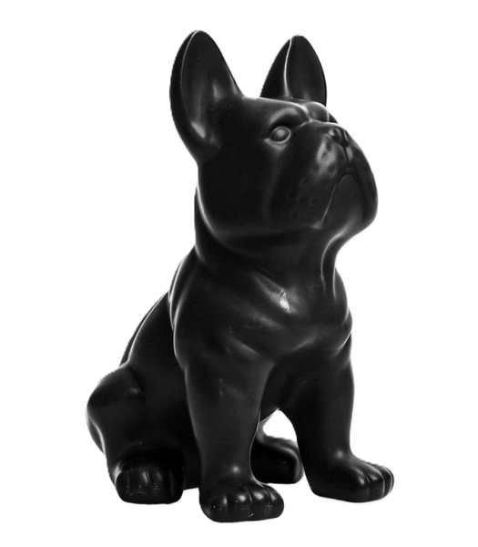 Black Ceramic Bulldog Decorative Ornament - 25 cm