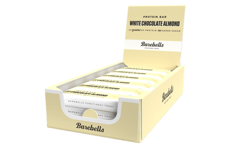 Barebells High Protein, No Added Sugar Bar,12 x 55g- White Chocolate Almond