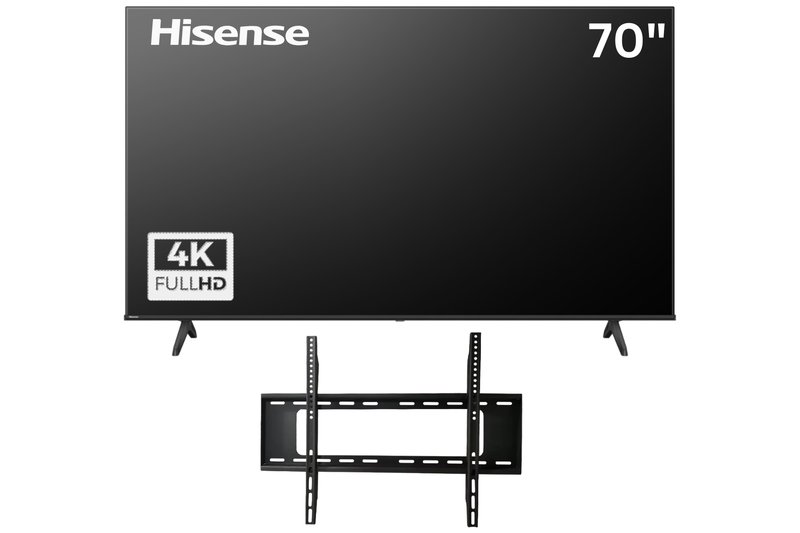 Hisense 70" 4K UHD Smart TV with HDR &amp; Dolby Vision + TV wall mount bracket