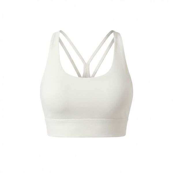 Women's Mesh Criss-Cross Back Sports Bra - Breathable Yoga &amp; Gym Crop Top