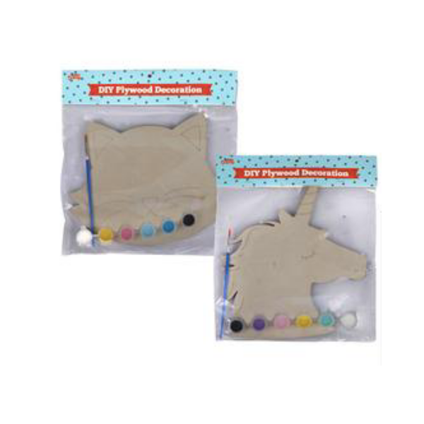 SD Toys- Assorted Plywood Decoration Do It Yourself Pack of 2