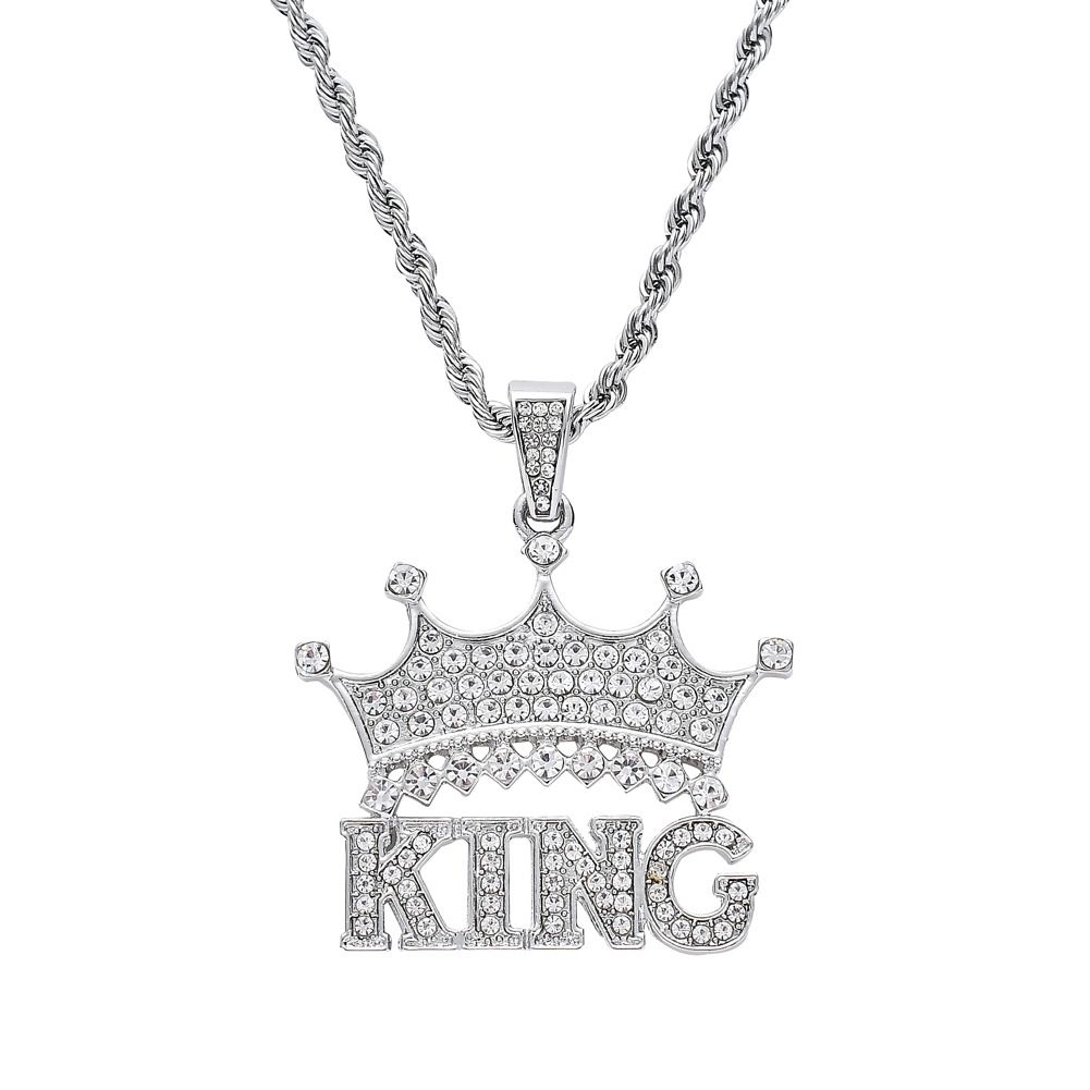 King crown pendant deals silver