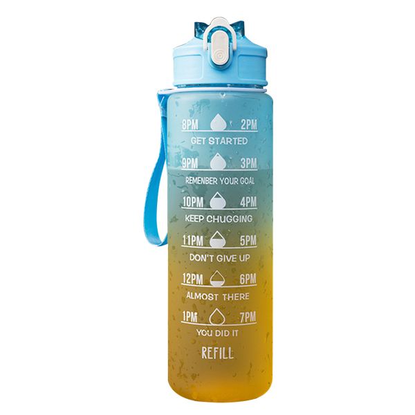 1L BPA Free Straw Water Bottle Outdoor Sport Gym Leakproof Water Bottle