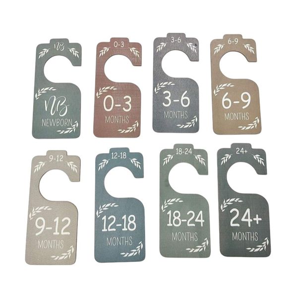 8 Pack - Wooden Baby Closet Dividers - Multicolor