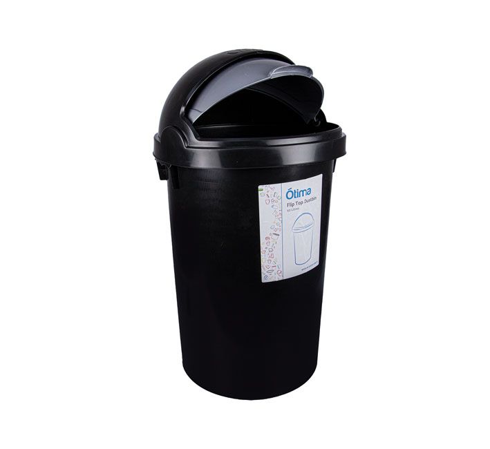 Dustbin - Flip-Top Dustbin - Plastic - Black - 25L | Shop Today. Get it