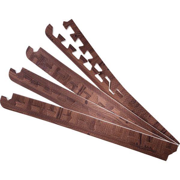 8 Edge Pieces for Floor Mats - Dark Wood Effect Gorilla Sports SA