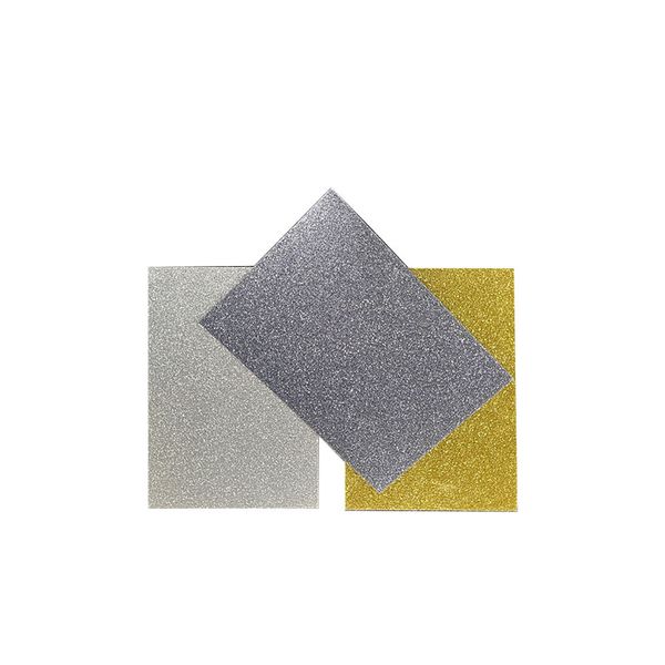 A4 Size Pack of 3 x Troglass Glitter (Gold, silver and black)