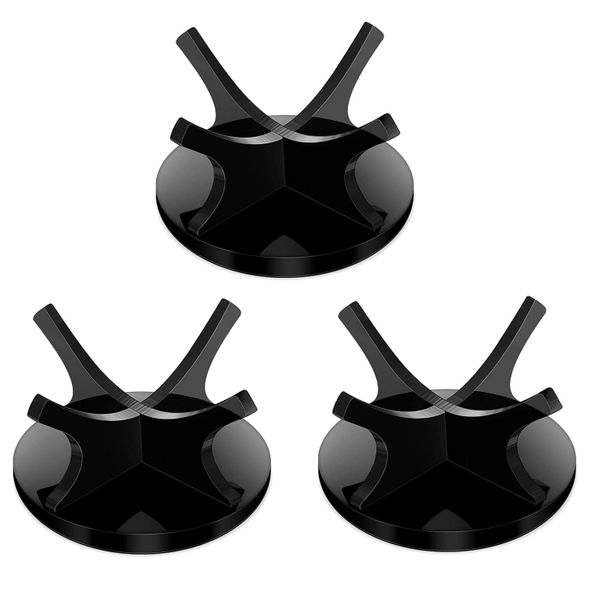 3 Piece Acrylic Small Ball Stand Holder Non-Slip Rubber Pads for Sport Ball