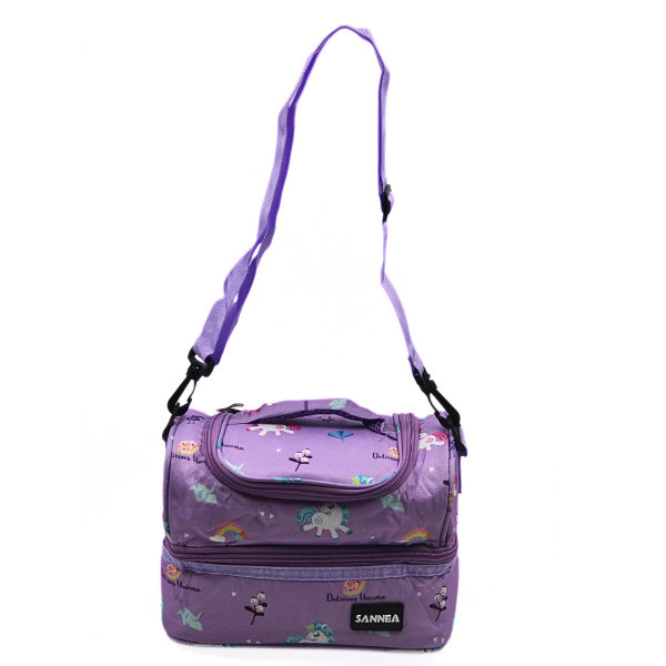 Purple Unicorn Print Insulated Lunch Bag -7L
