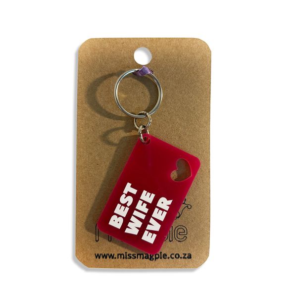 Best Wife Ever Keyring - Pink Acrylic
