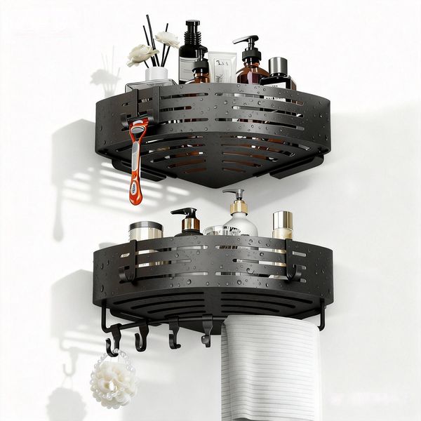 Corner Shower Shelves,No Drilling Removable,Aluminum Rustproof