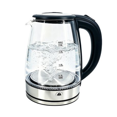 2L Borosilicate Glass Electric Kettle Fast Heating Stainless Steel Base