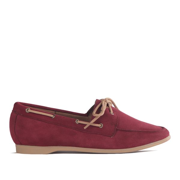 Froggie Women's Boat Shoe- Burgundy Suede - 12971