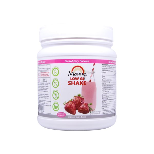 Manna Health Low GI Meal Replacement Strawberry Shake