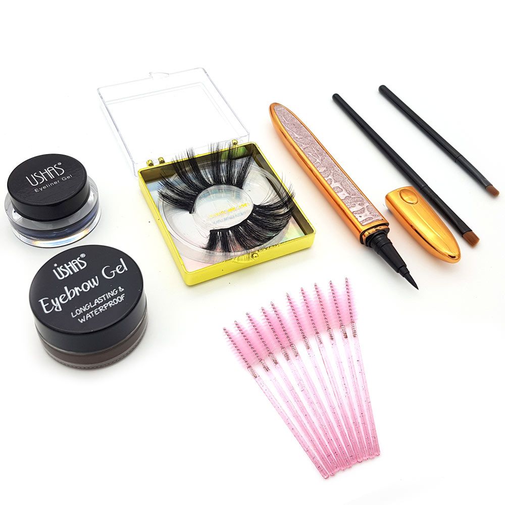 Dramatic Fake Eye Lash Gel Eyeliner Eyebrow Gel Eyelash Brush