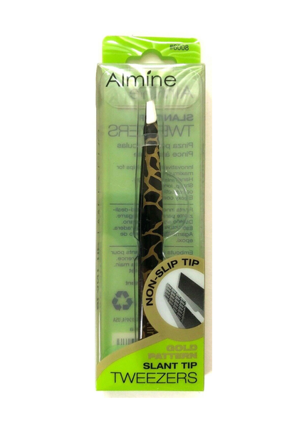 ANN06008- Almine - Non-Slip Tweezers Gold Pattern - 4 Pack