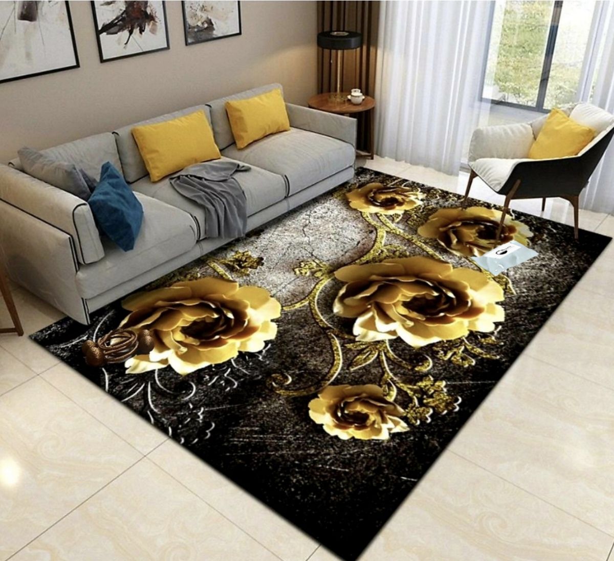 Quality Modern 3D Geometric Design Area 28 Rug & SMTE Tieback | Shop ...