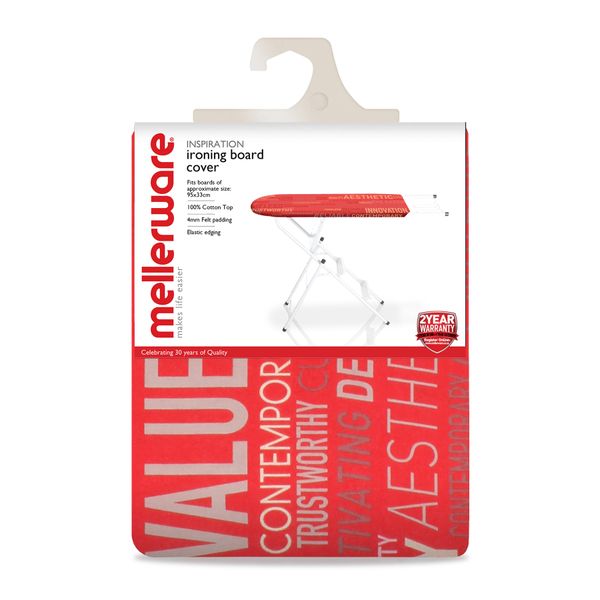 Mellerware Ironing Board Cover Felt Padding Red 4mm "Inspiration