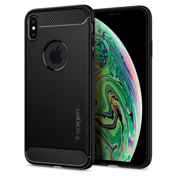 Spigen iPhone XS Max Rugged Armor Case - Black