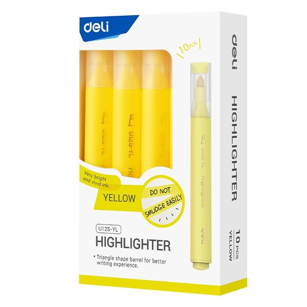 Deli right Highlighter Chisel Tip: 1-4mm 10PCS