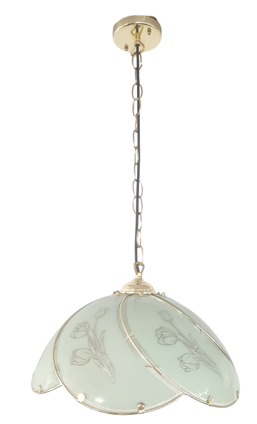 Vintage Decorative Glass Pendant with Chain Suspension
