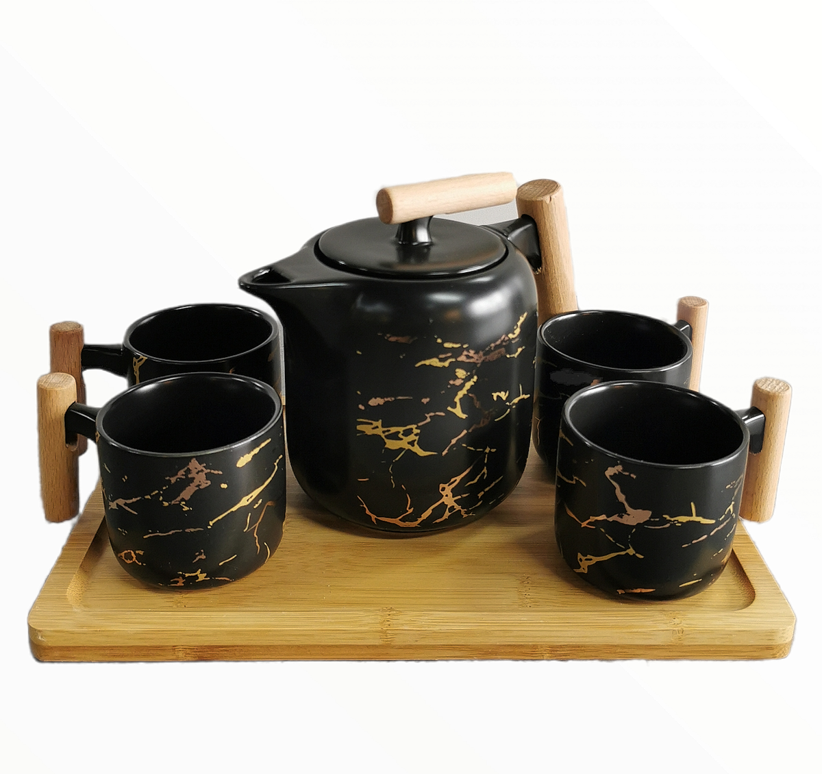 Black Marble Pattern Luxury Tea Set Teapot & Tea Cups Set Shop Today