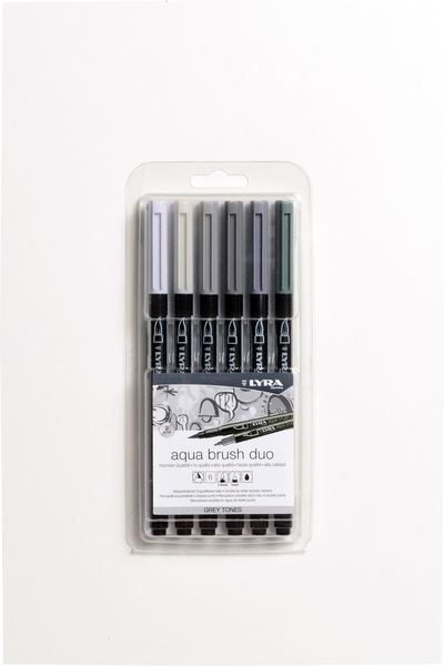 Lyra Aqua Brush Duo Grey Set 6 pc