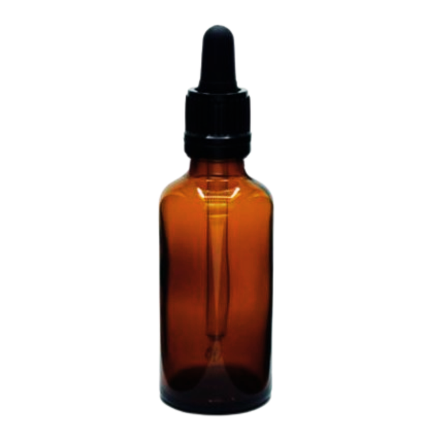 Amber Essential Oil Glass Bottle with Black Pipette - 20ml x 40