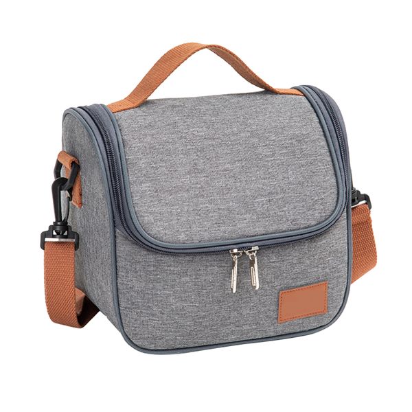 Insulated Waterproof Lunch Bag With Shoulder Strap - Grey