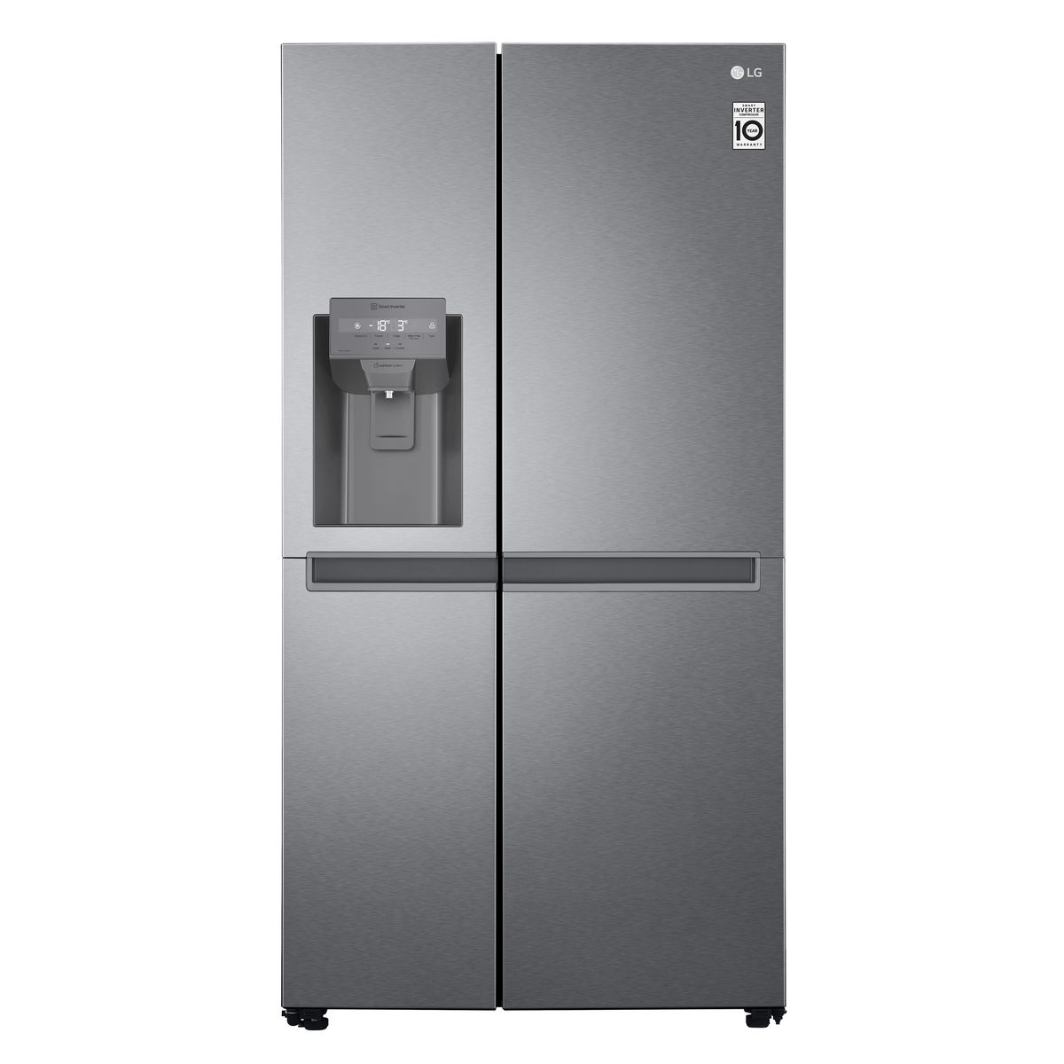 LG - LG 610L Platinum Silver side by side fridge - GC-L257JLYL