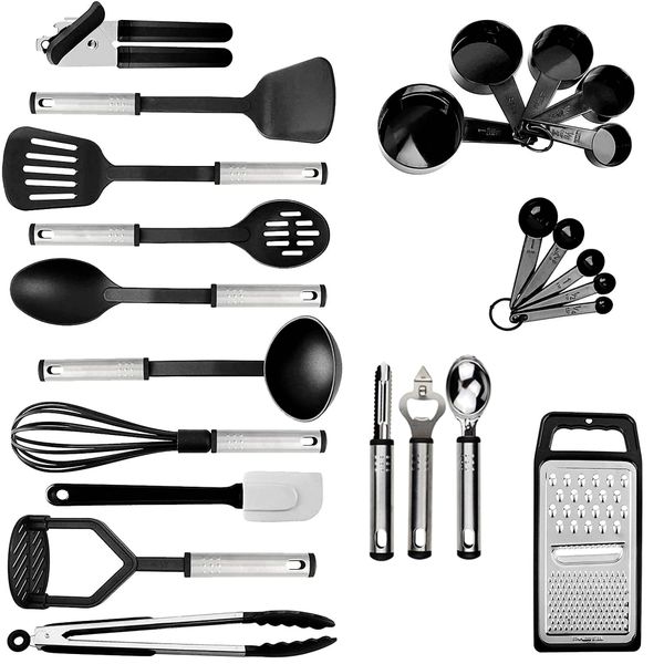 Kitchen Cooking Utensil Set Nylon &amp; Stainless Steel Kitchen Utensil-24 pieces