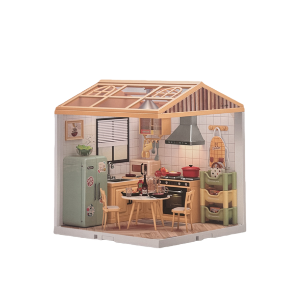 DIY Mini House 3D Puzzle Toy Kitchen Assembly Plastic Building Blocks