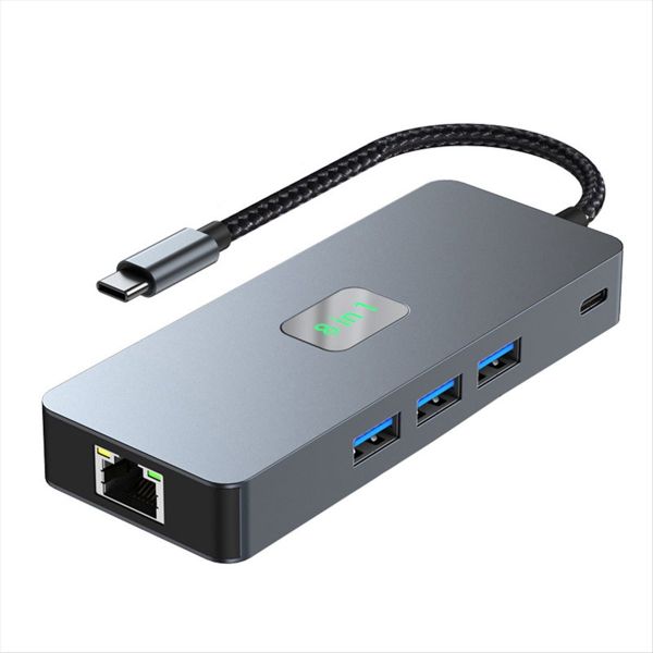 Eight in 1 Docking Station Dp 2Hdmi-Compatible 4K@60Hz 1000M Ethernet