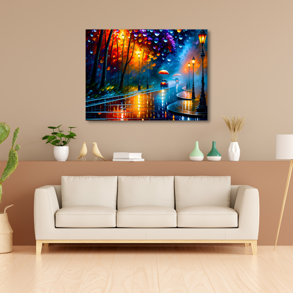 Canvas Wall Art - Rain In The City