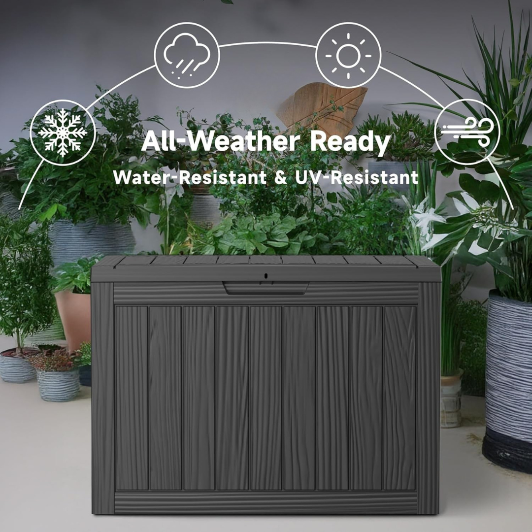 Outdoor Resin Storage Box 170L -Waterproof& UV-Resistant Patio