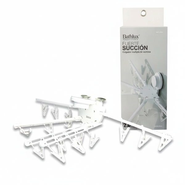 Bathlux Wall-Mounted Overhead Clothing Dryer with Suction Cup