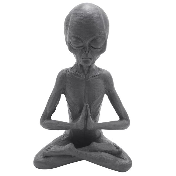 Meditation Alien Statue Mini Resin Ornament Decor for Indoor Outdoor