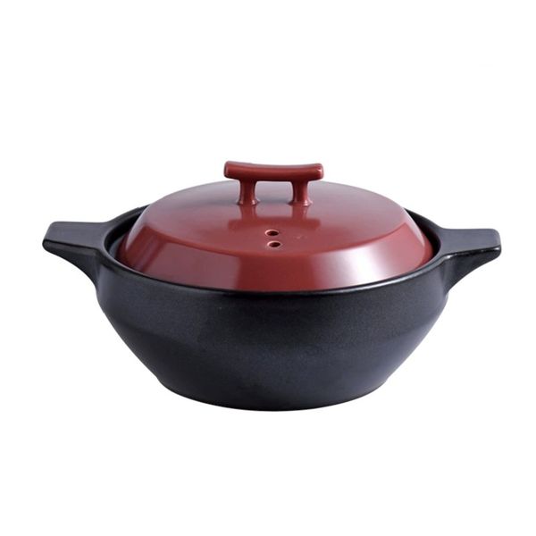 Traditional Ceramic Cooking Pot with Lid - 1000ml - Black