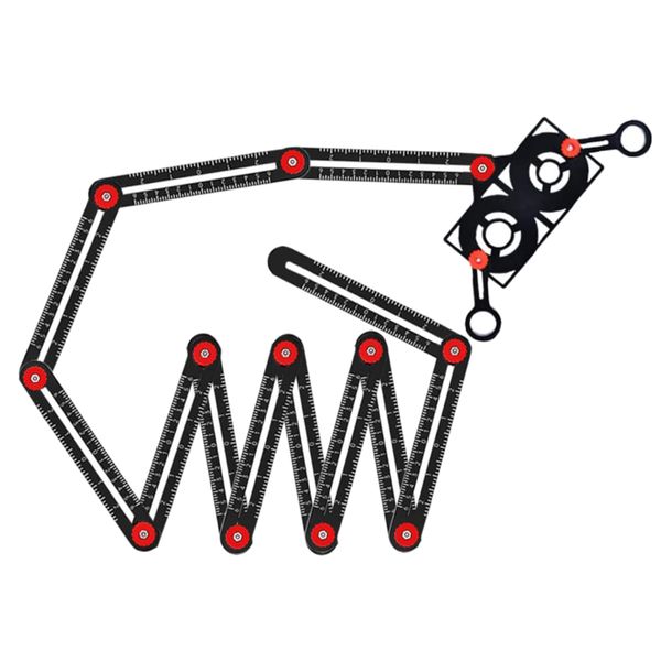Tool DIY Multi Angle Measuring 12 Set Folding Ruler &amp; Drill Locator 218.2cm