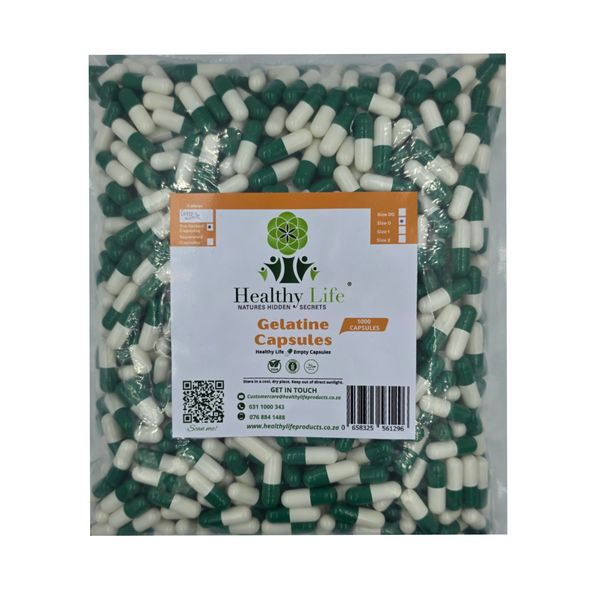 Healthy Life- Red and White Empty Gelatin Capsules Size 0- 1000 Pack