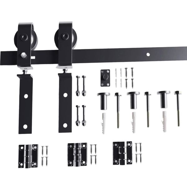 Double Barn Door Sliding Track Hardware Accessories Mobile Door-4.9FT