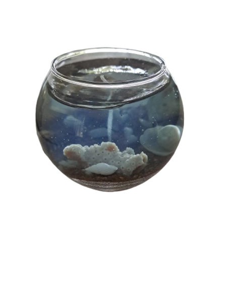 Oceanic Gel Wax Candle Transparent Fishbowl 6.5cm