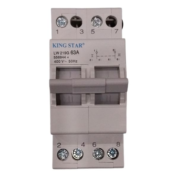 2 Pole 63A Changeover Switch LW219G 556944 - DIN Rail