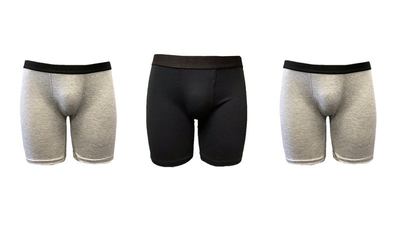 Undeez 3 Pack Grey &amp; Black Longer Length Boxer