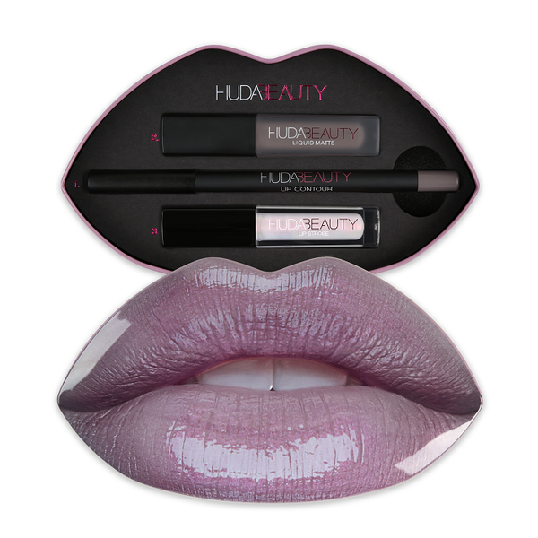 Huda Beauty - Contour &amp; Strobe Lip Set (Silverfox/Enchanting)