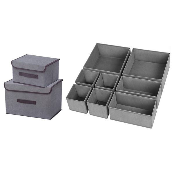 Foldable Storage Boxes for Clothes Underwear Baby Items - Set of 10.