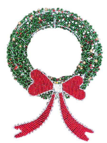 Bead &amp; Wire Handcrafted Christmas Wreath Home Decor