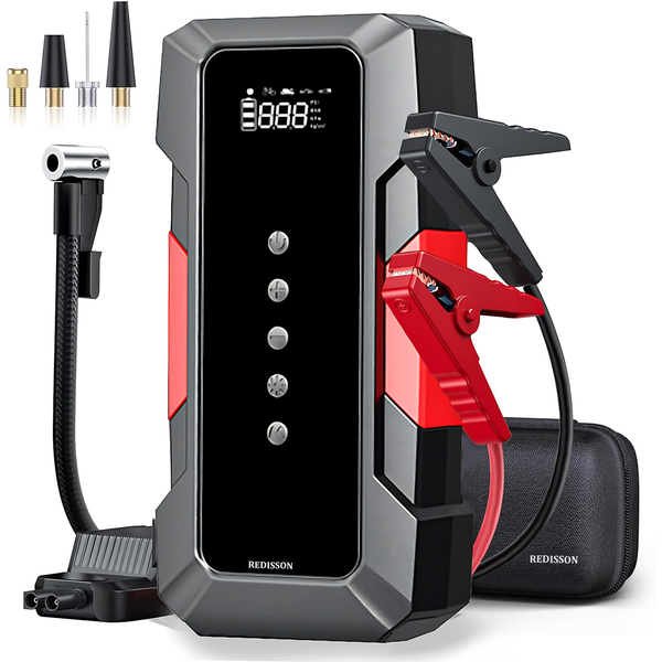 Redisson4In 1 Smart Jump Starter with Air Compressor 8000mAh Powerbank2500A